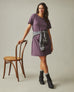 Women's T-Shirt Dress - Black Plum